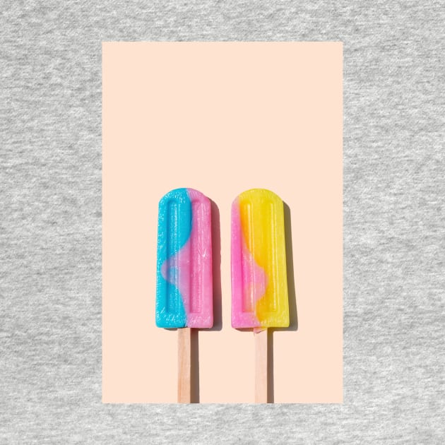 Two icecream lollies on a wooden stick by karinelizabeth